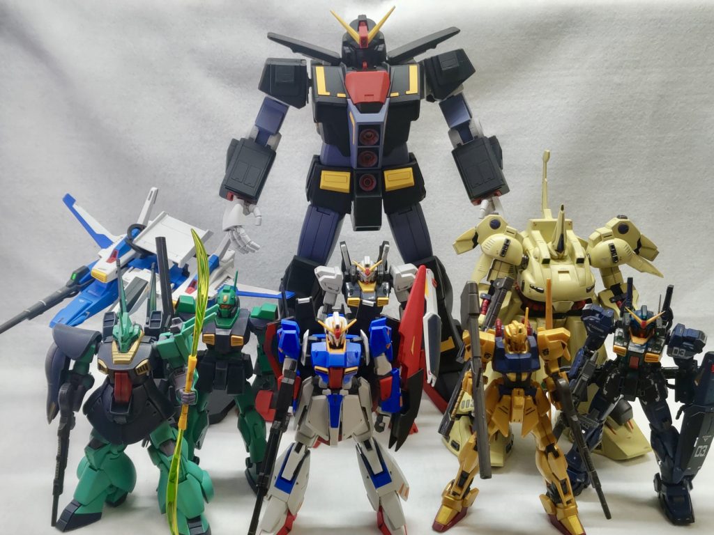 なかなか買えないゼータ系キット達で記念写真。以上です!ご覧いただきありがとうございました(gundam-kao6)
