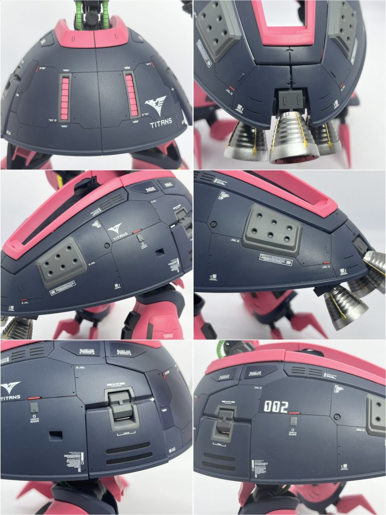 スカート周りはこのキット最大の見せ所😀素組みではかなりノッペリした印象なので、スジボリ、プラ板、プラチップなどで徹底的に情報量を増やしました。