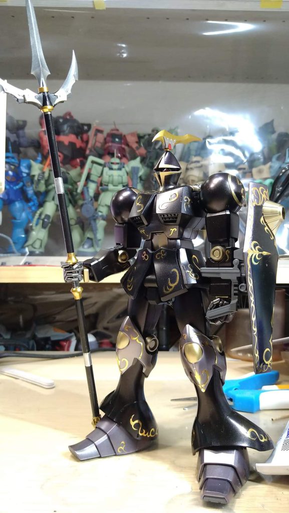 武装は3股の実剣仕様の槍を作りました。