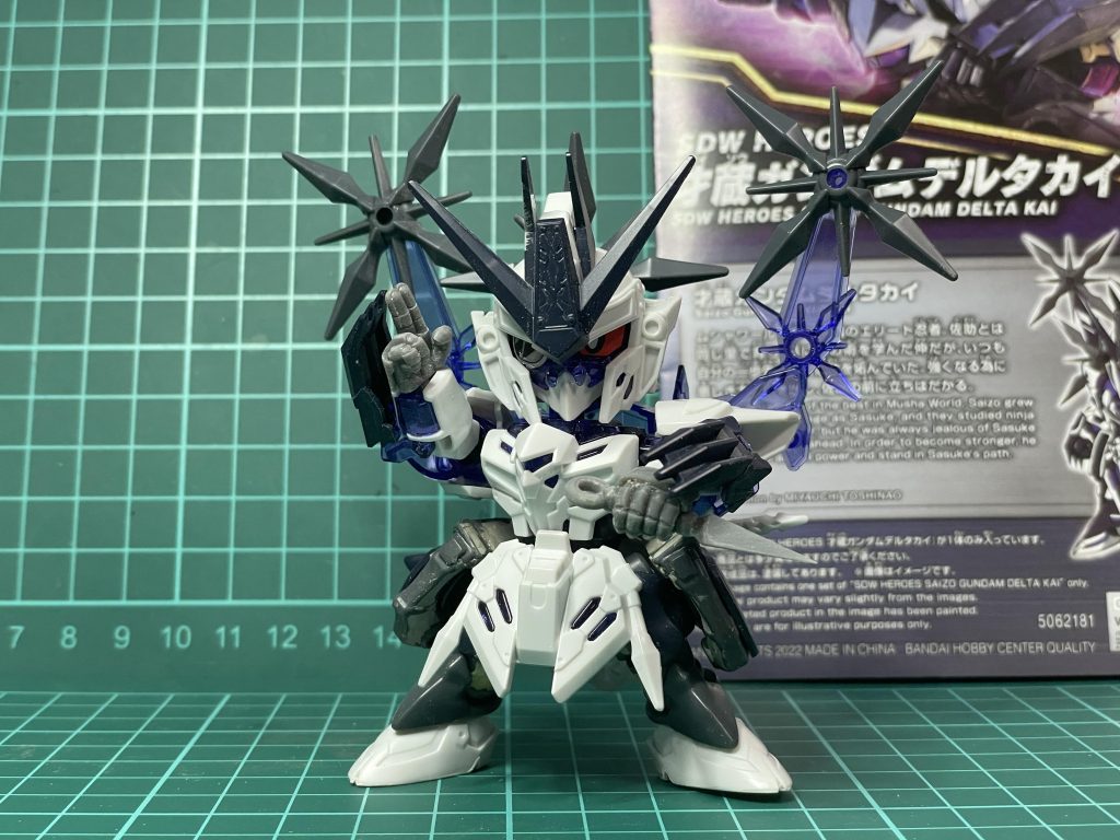 改造・塗装前。ハンドパーツは3DPパーツに置き換え済み。一部、肉抜き等を処理したまま放置してた佐助デルタガンダムの同等パーツと交換してます。