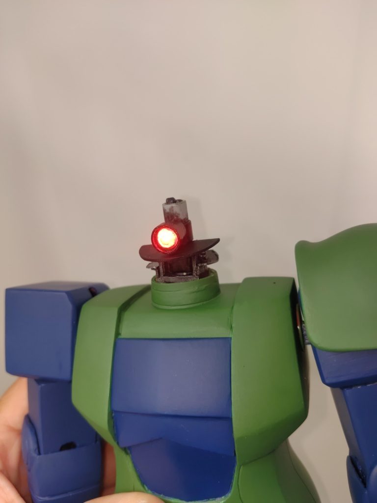 モノアイシステムモノアイ部分はプラパイプの組み合わせにて作成LEDを仕込みました。