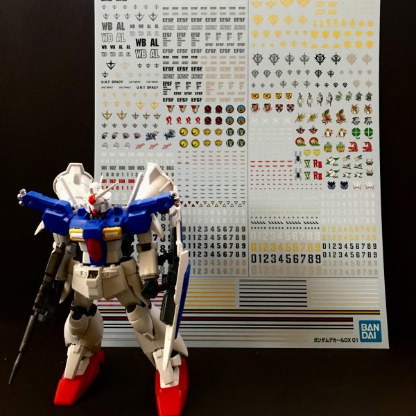 素組み RG GP01と比較　フルバーニアンはデカイ！ガンダムデカールＤＸ 01 機動戦士ガンダム 地球連邦軍MS・ジオン軍MS用も準備（4枚目）