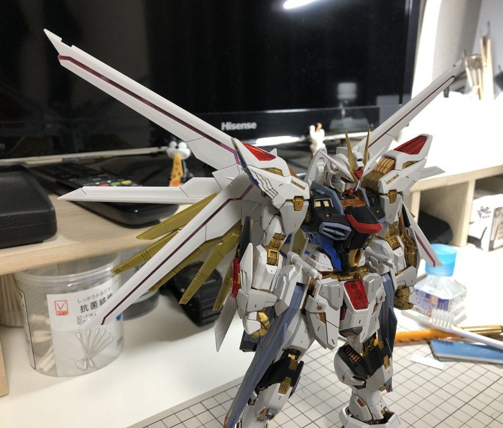 HGのマイフリの羽根をMGEXに付けても、それなりに迫力はあるかと…