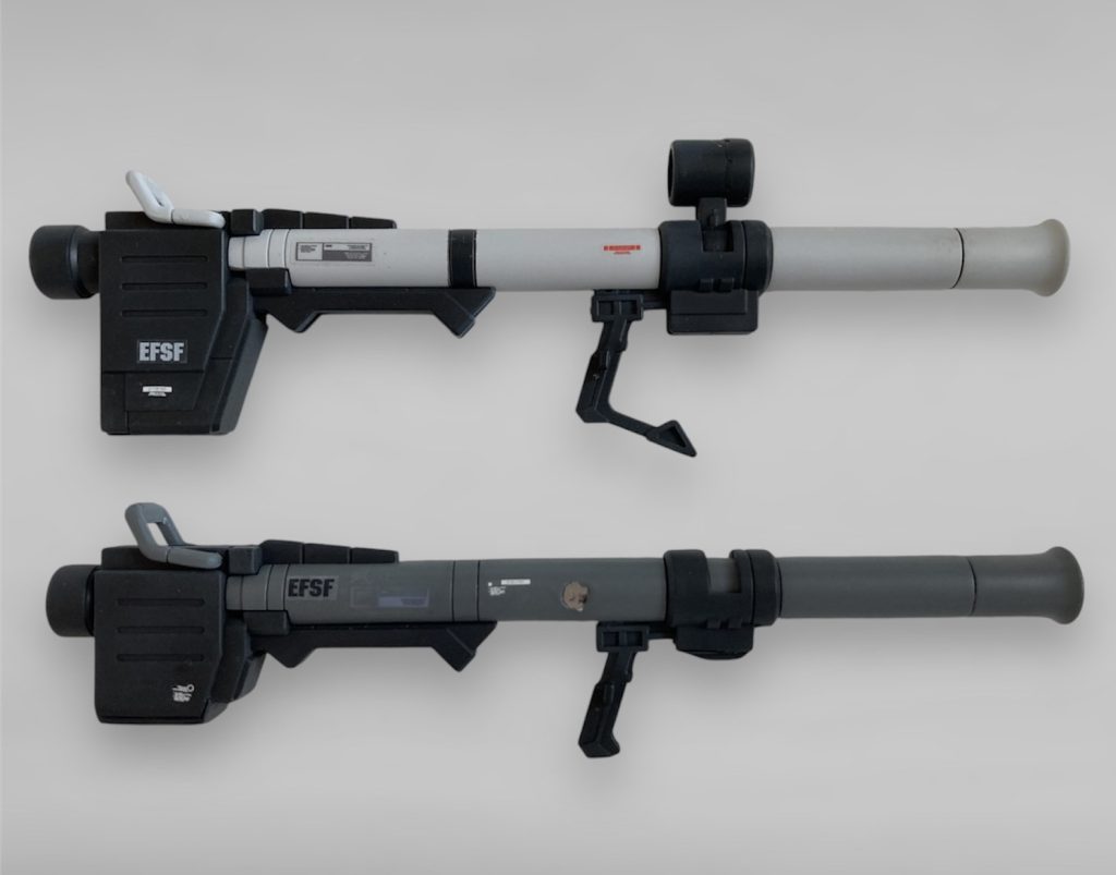 ガンダム用との比較です。かなり印象が異なります。