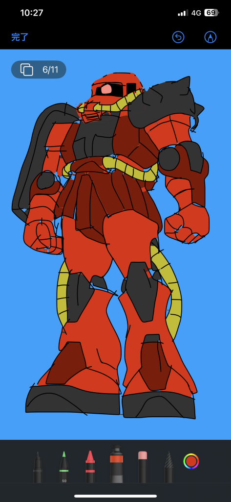 設定画にiPhoneの写真編集機能で配色を考えました。