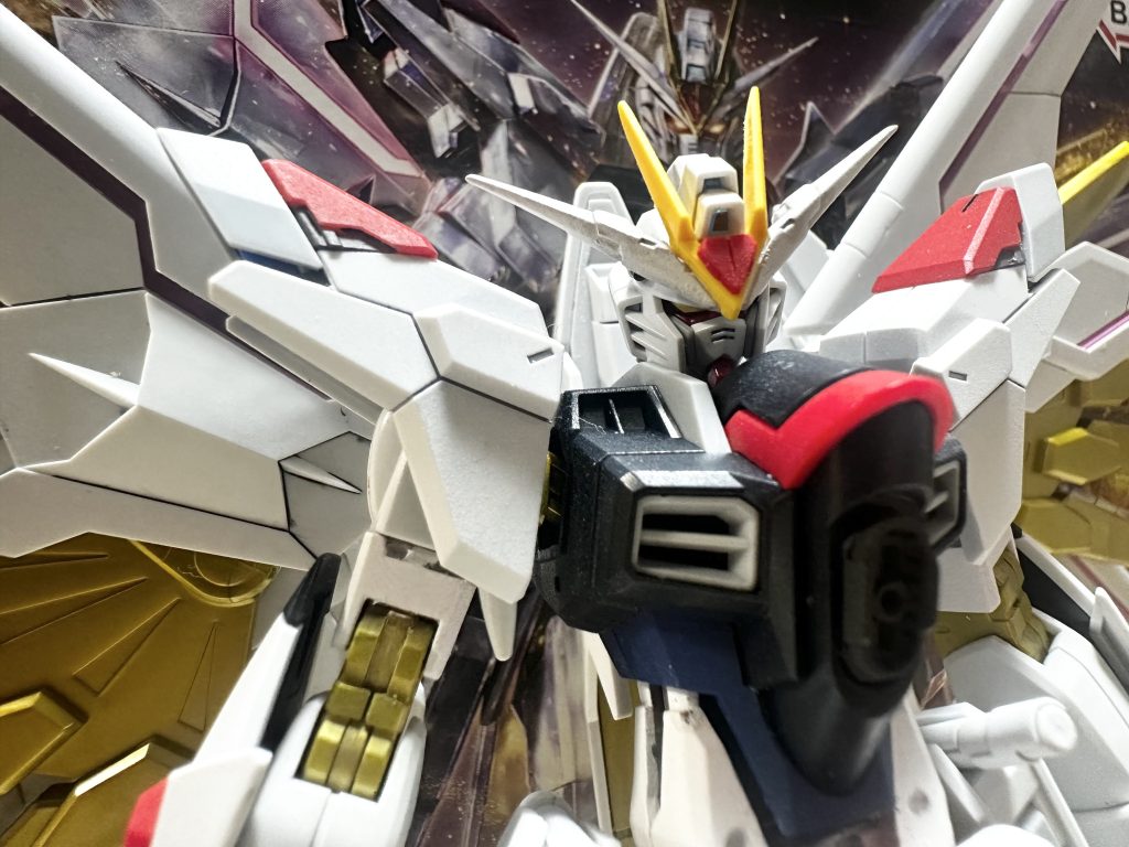 ディティール腹ビーム…せめてMGEXのストフリみたいなデザインやったら許せるのに…楕円…悪あがきでグレーで目立たなくしてます。