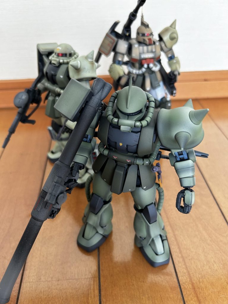 過去作のザクとキャノンに小隊長さんにしていただきましたw