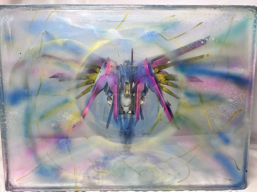 エフェクトをエアブラシで書き込み綺麗な粒子表現をしました。