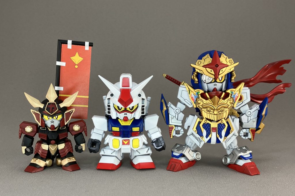 ・以前作ったミニプラガンダムと隠密頑駄無と。