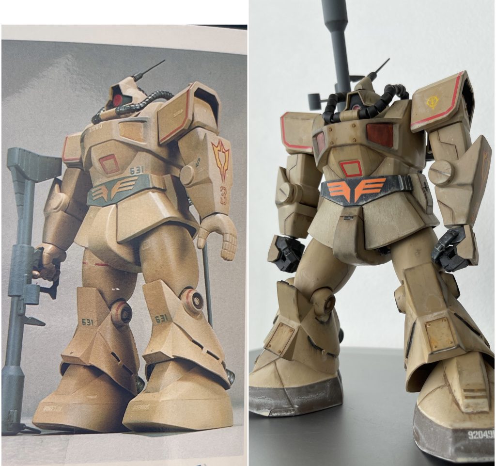 Before → After手は市販のハンドパーツに差し替えました。関節は足首や肩などはアルミ線、手首と股関節は市販のボールジョイントに変更しています