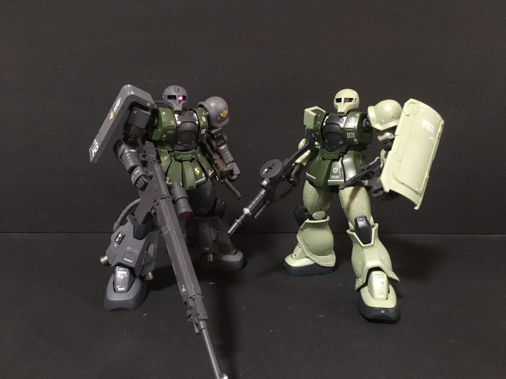以前制作した一般機との2ショット一般機 https://gumpla.jp/hg/1108536