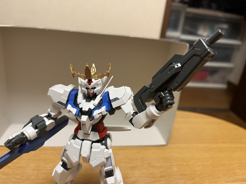 GNウェザーキャノン左腕に装備された新しい射撃兵器。「キャノン」の名の通り、最小出力でも、陽電子砲すら凌駕する威力を誇る。そして最大出力では、ツインサテライトキャノンやコロニーレーザーすらも大幅に上回る威力と大規模のビームを放つ事もできる。