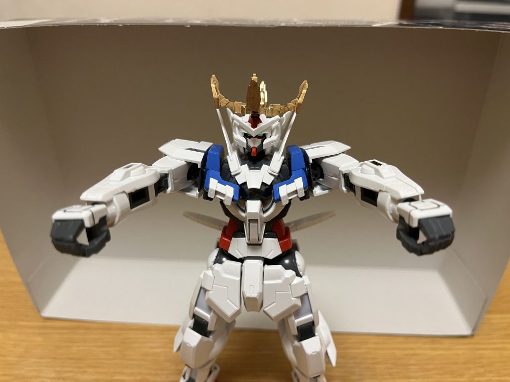 GNウェザービーム砲両腕に内蔵されていたビーム砲。進化前でも通常のビームライフルを凌駕する威力を誇るのだが、さらに強化された事で、その威力は陽電子砲並みに強化されている。連射性も、通常のビームライフル以上に強化されている。また、GNウェザーブレードとGNウェザーキャノンを装着した状態でも問題なく使用可能。