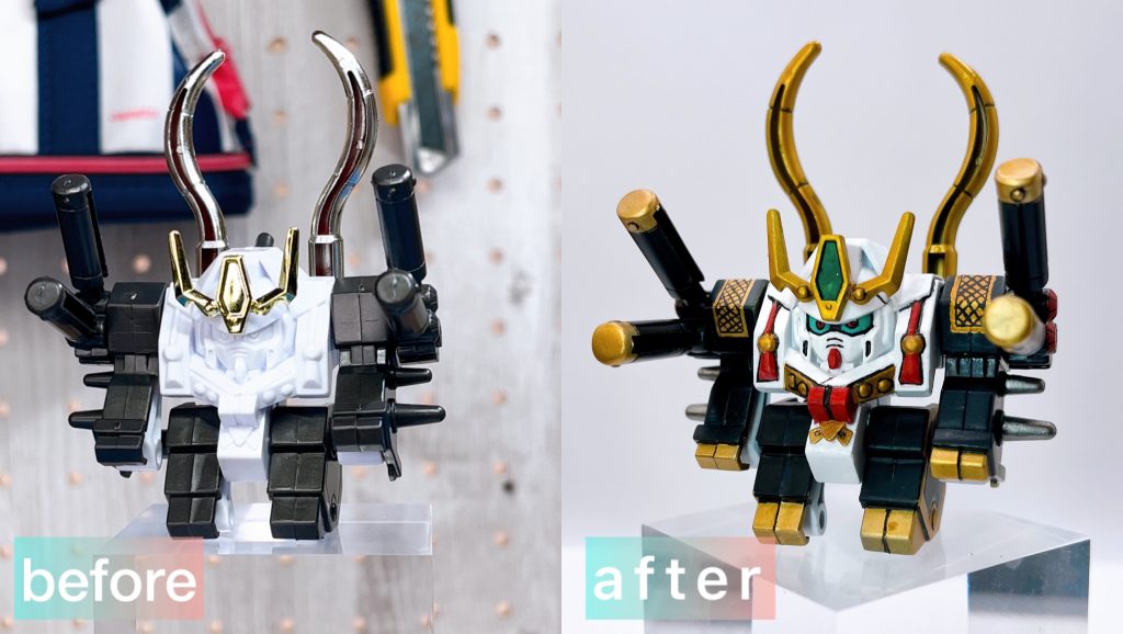 無塗装の素組状態との比較です!