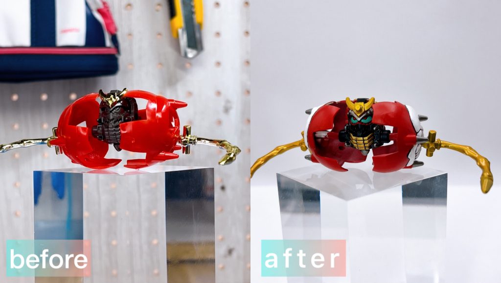 無塗装の素組状態との比較です!他と比べるとちょっと楽でした。