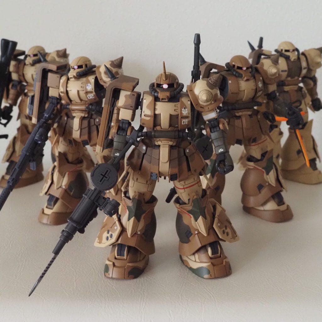 褐色のサザンクロス隊 5機コンプリート HG高機動型ザク地上用｜MT78さんのガンプラ作品｜GUNSTA（ガンスタ）