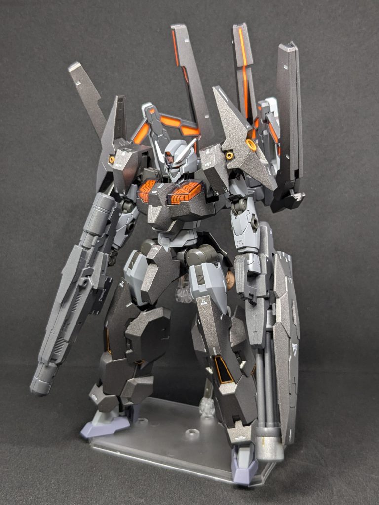 フェーズドアレイキャノン展開。付属のシールを蛍光オレンジで塗りました。