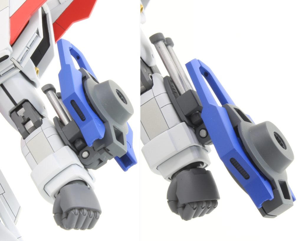 ビームボウ格納状態は設定では右側が正しいのですが、手と被っちゃうしもう少し上にしたいと思い逆向きに出来るよう加工してます。見栄え重視ということで