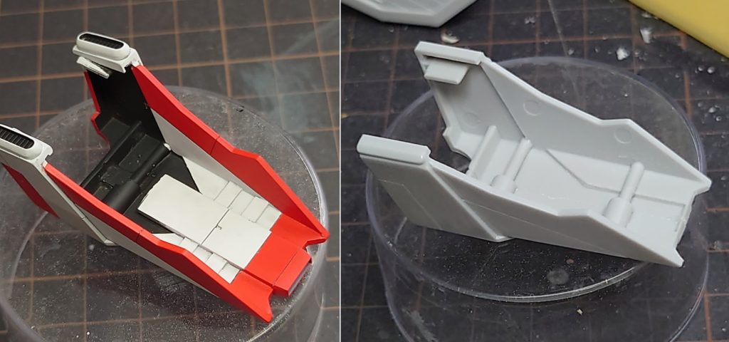 割と見えるライジングシールド裏側プラ板貼り付けそれっぽく