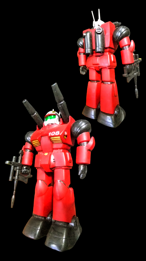 オ・マ・ケその②　ガンダムブーム時に製作した旧キット「 1／144　ガンキャノン」デス。塗装はエナメル系　パクトラタミヤ（ 現在　タミヤエナメルカラー）のフラットレッド　フラットホワイト　ガンメタルを筆塗りで仕上げています。最後迄お付き合い頂きましてありがとうございました🙇