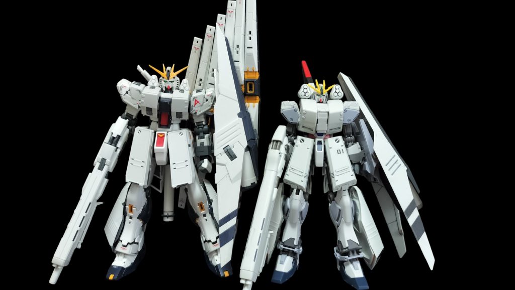 νガンダムHWS(RG)との比較。思ったより身長差あった。ナラティブの子分感よw(gundam-kao2)