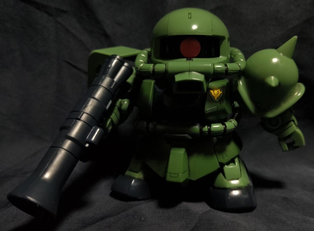 ザクバズーカを持たせて。制作工程はありません。