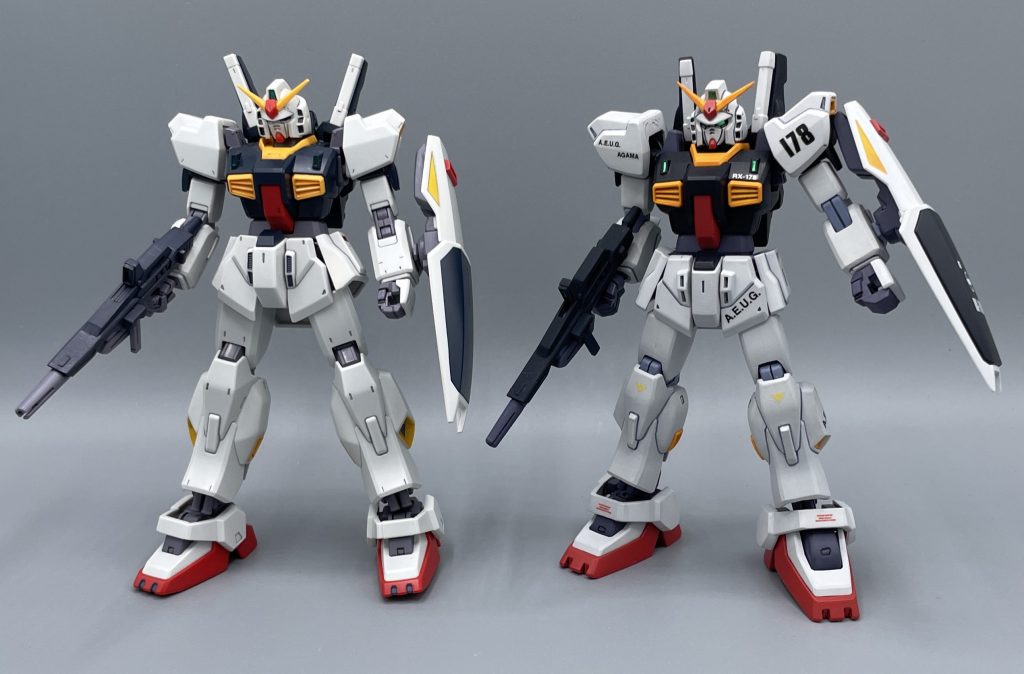 マークトゥー新旧比較 製作過程とは少し異なりますが、リバイブ版(パチ組み)との比較です。リバイブ版も塗装しようかなぁ。。。 自分はよりアニメっぽい旧版が好みですが、皆さんはどちらがお好みですか? あ、Mk-ⅡはRGも傑作ですね!皆さんの好きなMk-Ⅱキットを、是非コメント欄で教えて下さいね。 最後までご覧いただき、ありがとうございました!!(*^-^*)