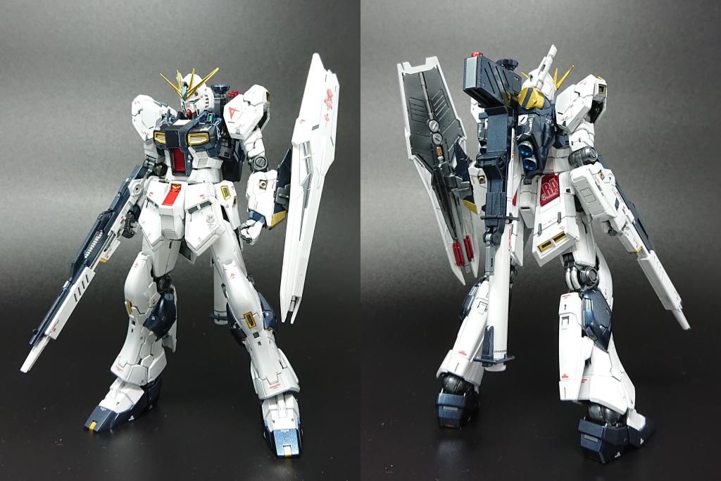 フィンファンネルなしの全身写真。バーニア内部はクリアブルーで塗っています。