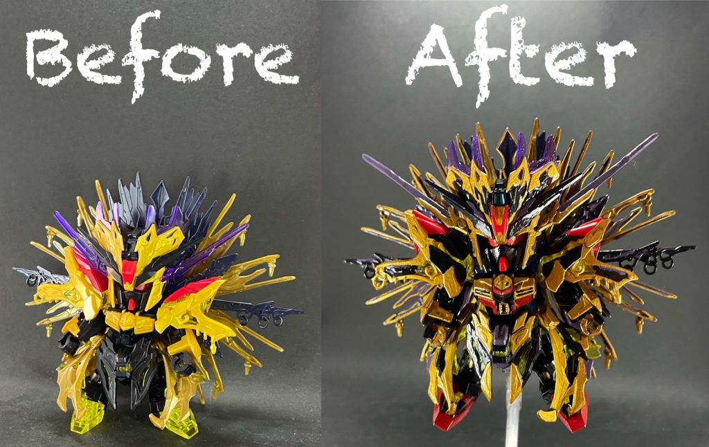 素組みとのビフォーアフター！労力はかかりますが、かなり印象が変わったと思います♪