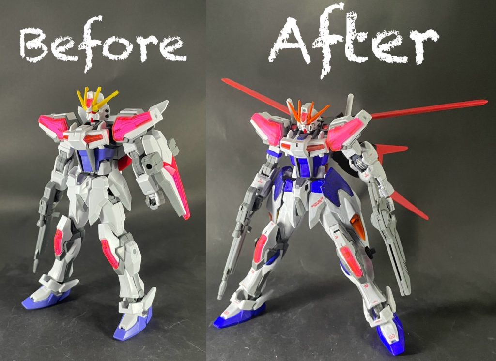 素組みとのビフォーアフター!全体的にボリュームが増した感じがでたかなと思います♪