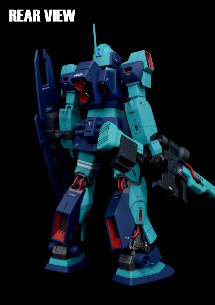 リアビュー関節と脹脛スラスターの裏にあったエネルギーパイプデティールはリード線に変更しています。