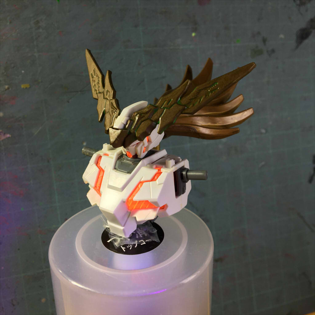 製作中:アンテナ周りと後ろ髪