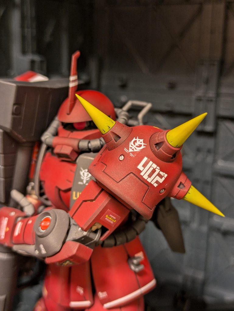 肩アーマーにマイナスボルト施しました