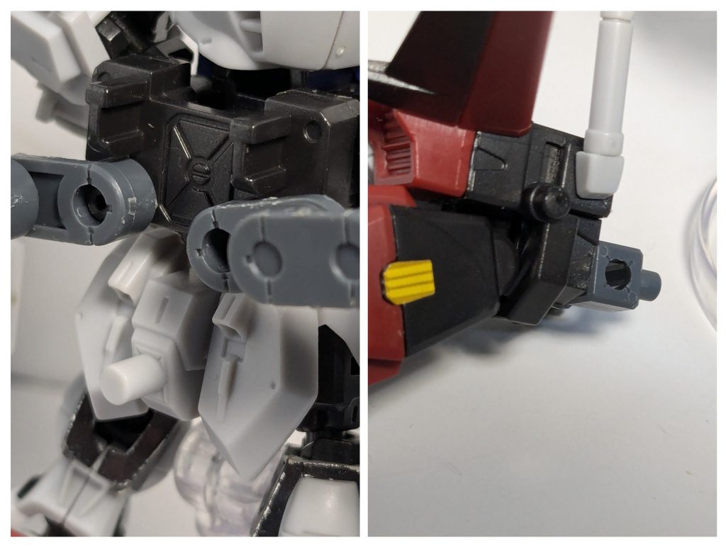 元々のバックパック装着穴にジョイントパーツを付けてます