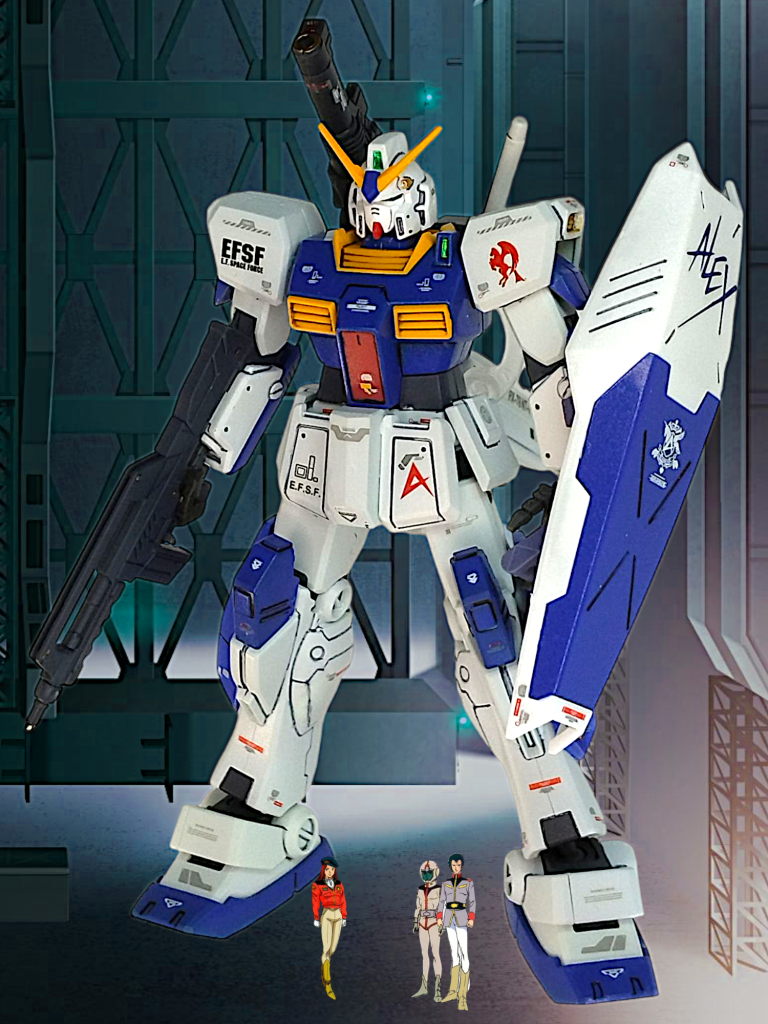 クリスからアムロへ引き渡し。こうなって欲しかったですね(gundam-kao9)作品の構成はアレックスと言うより、ほとんどジムⅢHGアレックスはさすがに可動域が厳しいので頭と下腕、腰フロント装甲くらいしか使ってません。それ以外はすべてジムⅢですが、もともとプロポーションが似てるので、予想以上にそれっぽくなりました