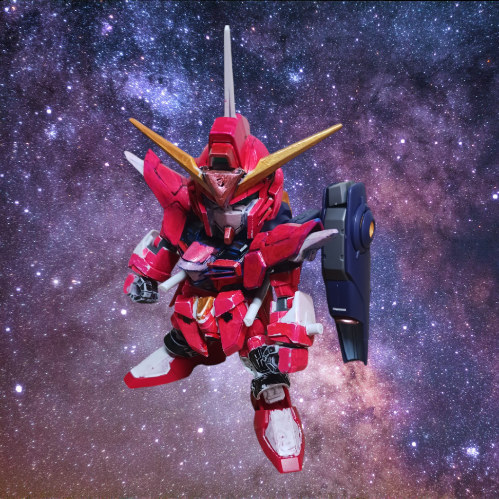 次はイモジャ。作った当時の予定とは、全く違う形になってしまいましたが、別にいいやって感じです。今回改造したとこは、サイドスカートです。サーベルが一体型が嫌だったので、しっかり作りました✌️もうひとつかいぞうしたんですけど、長くなるので、わかった人は、コメントヨロです(gandam-hand2)