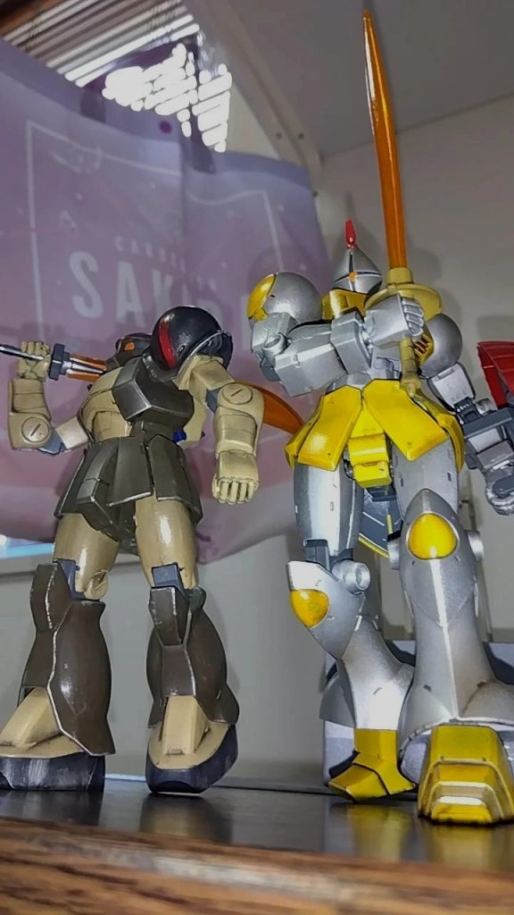 ギャンと並べて見たり…自分は設定なんかはあまり考えないのですがガンダムUCのトリントンで墜とされていると嬉しい♡