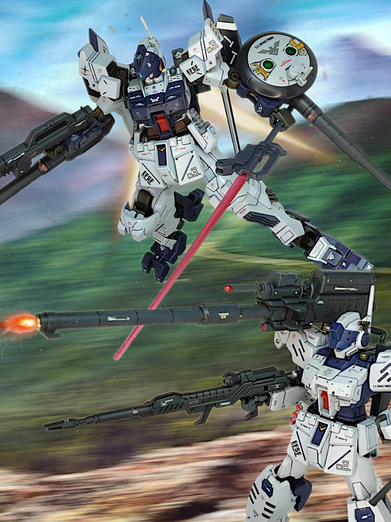 3番機「これより敵MSに奇襲をかける。援護を頼む」2番機「了解、支援射撃を開始する」うーん、ロマンですね(gundam-kao2)今回もお目汚し失礼しました!
