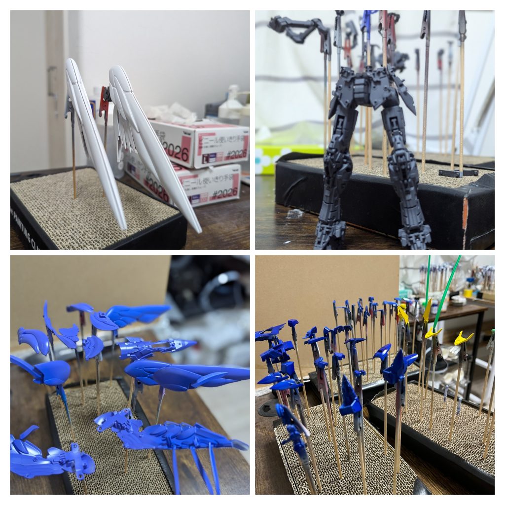 バインダーのビフォーアフター下地塗りは濃いめのブルーフレーム塗り分けはほぼ無し