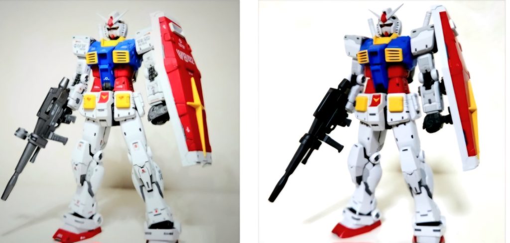 仮組みとの比較。