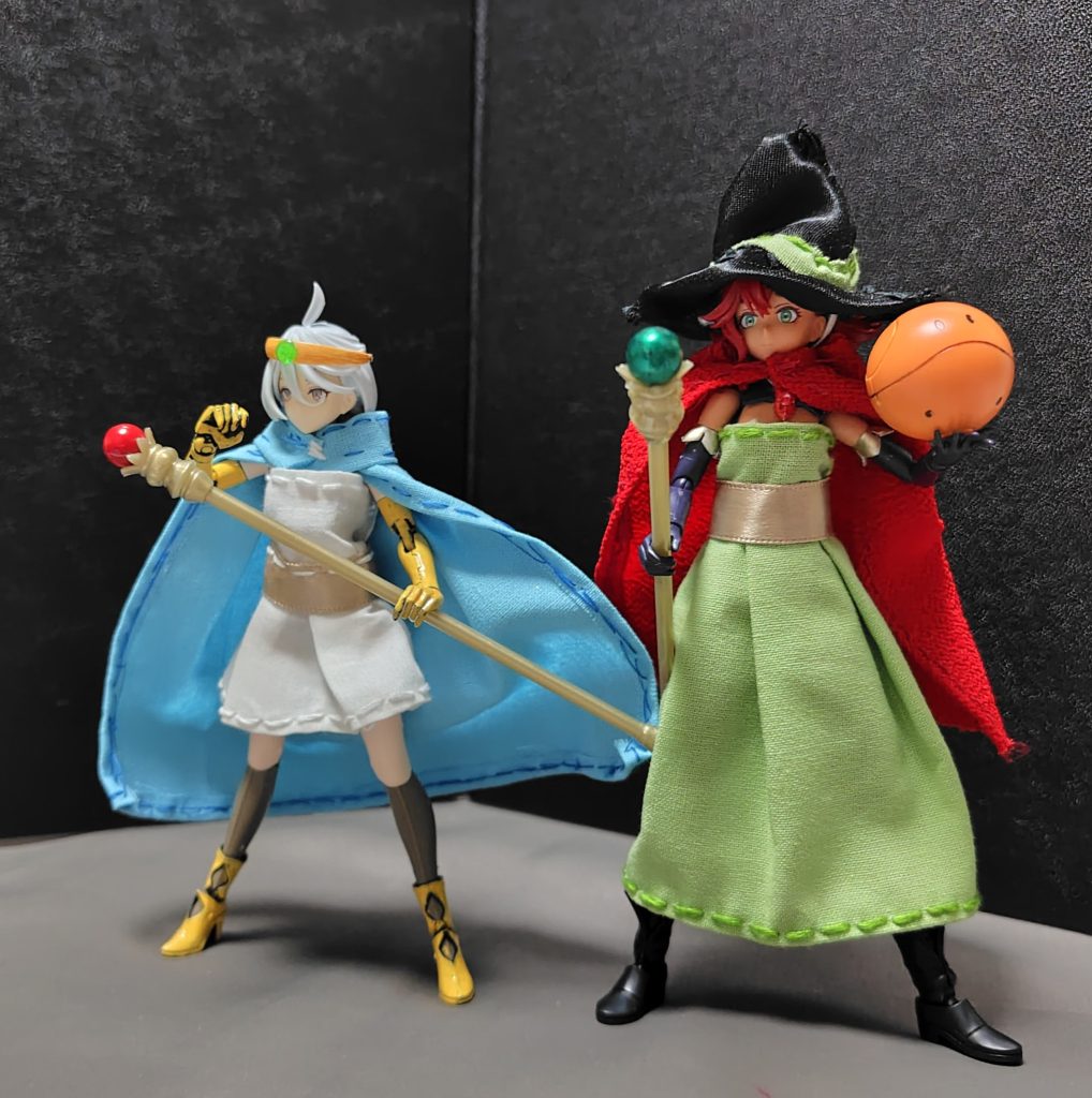 女魔法使いのスレッタと協力する。ミオリネ「スレッタ、ここは一緒に呪文で切り抜けるわよ!」スレッタ「はい、ミオリネさん。私頑張ります!!」