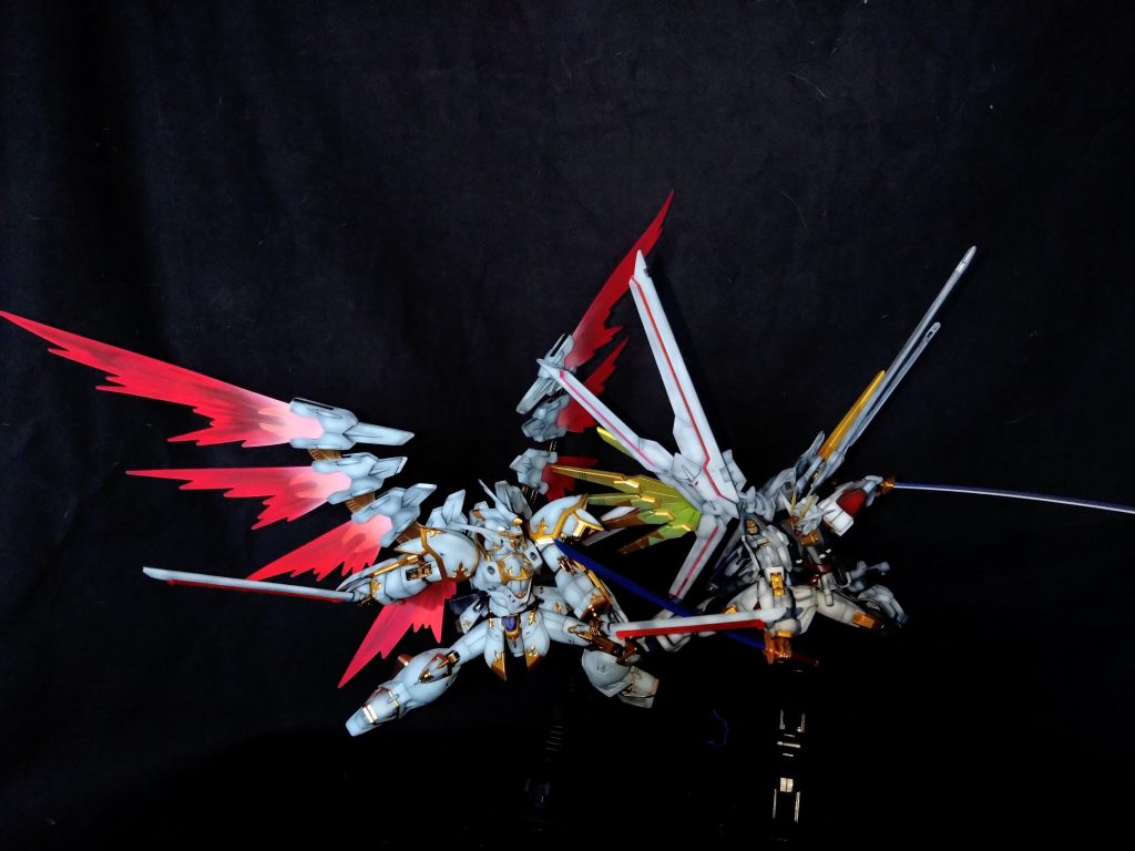 マイフリ完成させた時からこの２機を使ったジオラマを作ろうと計画していました😁こちらの構図で仕上げる予定です✨