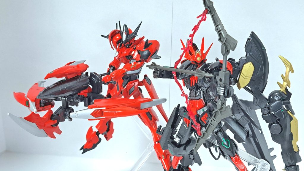 ガンダムアメイジングバルバトスルプスディミディウムと共に戦闘https://gumpla.jp/hg/2111840