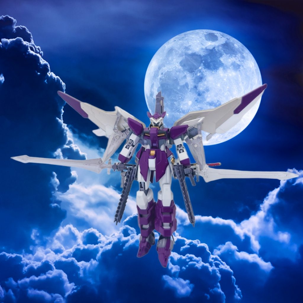 ということで、多数の武器を操る近接戦闘特化の「ガンダムイポス」でした。作成前はこんなに武器を持たせる予定ではなく、刀１本で戦う武士のような設定を考えていたのですが、製作途中で武器を追加させていったら楽しくなってしまい、近接武器もりもりのやばい機体になってしまいました(gundam-kao5)これはこれで気にいております！