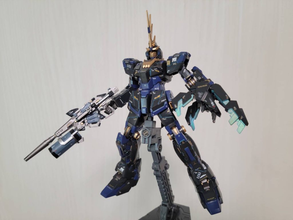 台座作成前、サフ前、シールドなし。実はこのポーズのほうが気に入ってるんですが、コンテスト出展には“動き”があるポージングのほうが良いのかなとメインのポーズに変更しました。これも功を奏したかは不明wまぁ、入賞できたのでオールオッケーです♪自宅に帰ってきたらこのポーズで飾ろうかな?