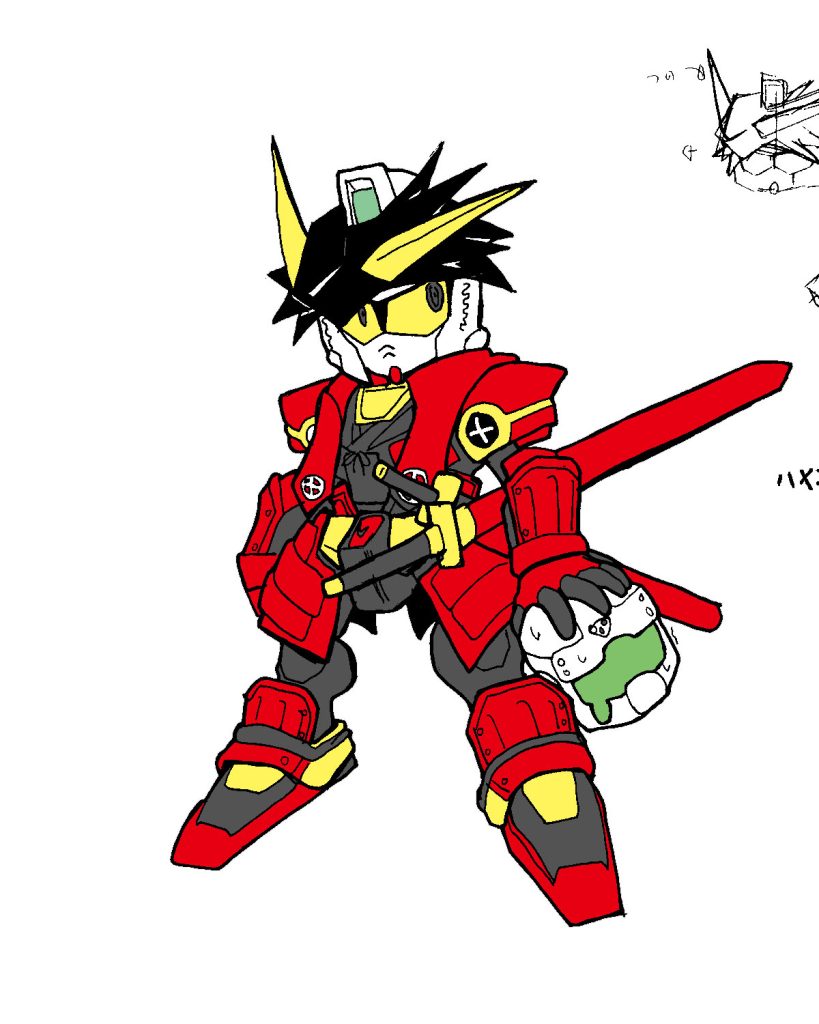 元ネタはこちら。当時はLGBBの武者頑駄無を元に何枚か落書きした一枚でしたが、SNS開始してから作りたい衝動に負けて作りました。しょうがないよね✨