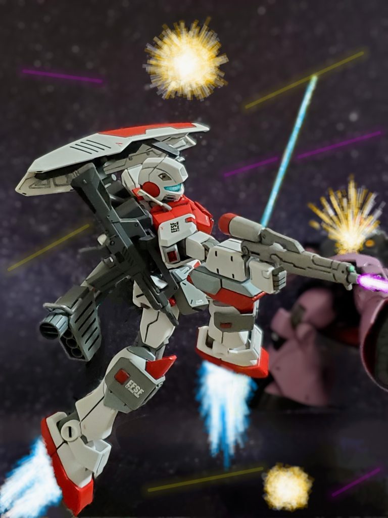 ドロス級空母より次々に発艦するMS部隊と激しい交戦状態に入るユング少佐率いる第３MS大隊🎵次々にMSを落とし活躍する第３大隊であったが、ドロス級空母の対空砲火が強力💥前進できないばかりか味方の損害が増え始めた…😱💦この局面を打開するため、艦隊司令ダグラス・ベーダー将軍は第３MS大隊に『ドロス級強襲作戦』を命ずる❗巨大な要塞級であるが、空母後部の動力ブロック中枢を破壊すれば機能を停止させる事が出来る💪✨本作戦は無数の対空砲を掻い潜り空母に取りつき、そして動力部内部の動力炉を破壊するという危険な任務である😔✨