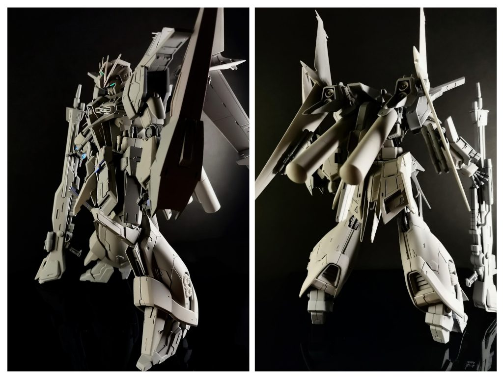 今回は一部配色を変更したのと、1度「サフ萌え」って言ってみたかったので、下地は320→600→800→グレーサフの順に処理しています。最初に全てのパネルラインの彫り直しも忘れずに。