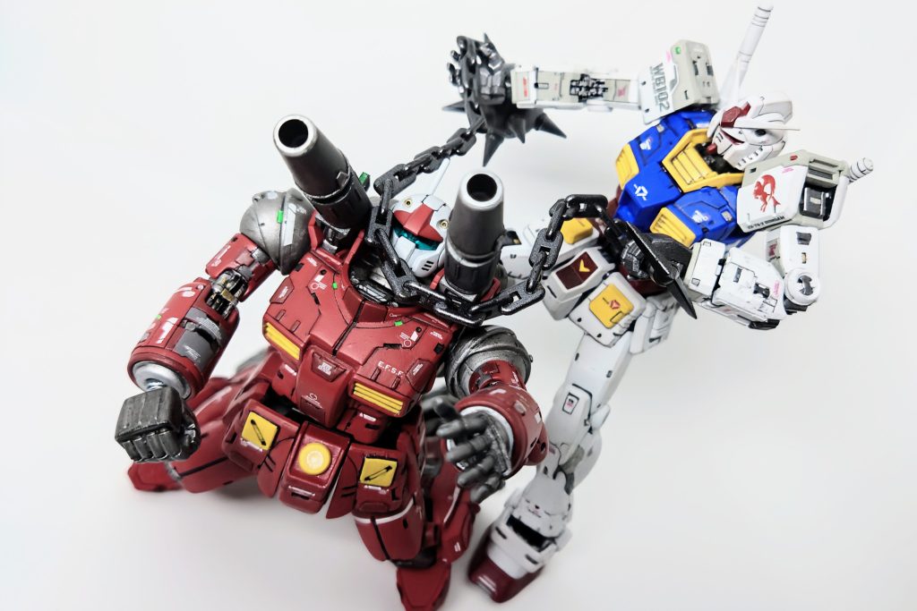 おまけ※Netflix配信の極悪女王より、女子プロレスラーダンプ松本さんのチェーン攻撃を再現 ちょうどガンキャノン制作中に、Netflixで配信され話題の極悪女王を視聴していて、こう言うシーンが有り、ガンダムハンマーで再現出来そうだなと、アホな考えが浮かび撮影しました（笑）。…本当にすみません！💦🙇🙇🙇💦以上、最後までありがとうございました😊。