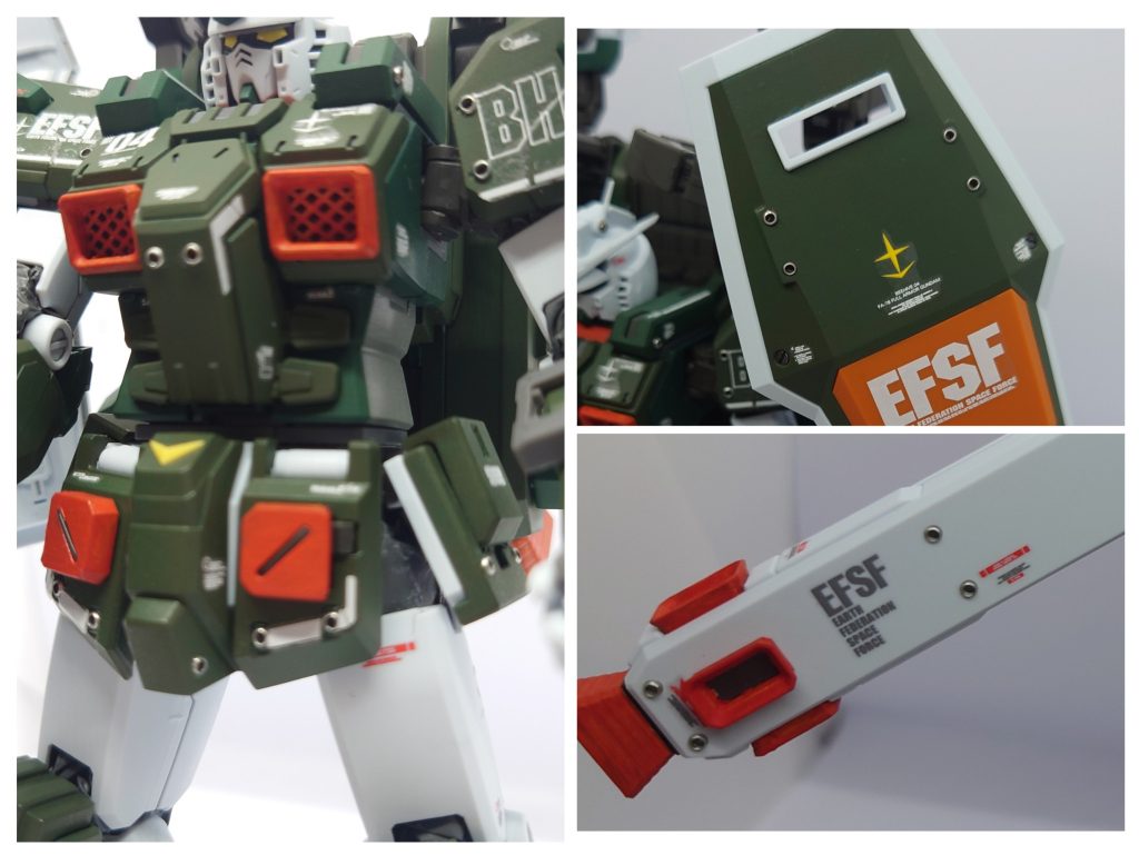 デティールアップとして2mmのつぶし玉を各部に埋め込みました。自分の手元のストックが切れて、近所のダイソーに売ってなかったのでわざわざ置いてある店舗を調べて、その店にあった4袋を買い占めたけどほとんど使い切った。最終的に数えたら125発も使ってた…